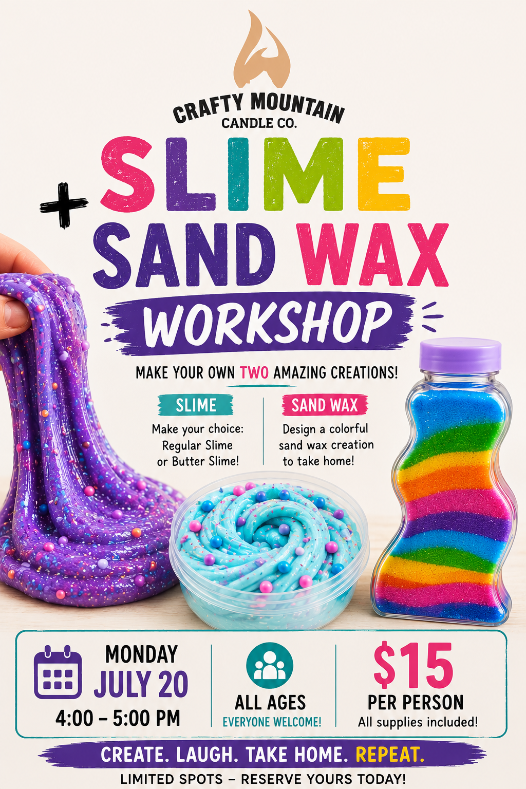 SLIME & SAND WAX WORKSHOP
