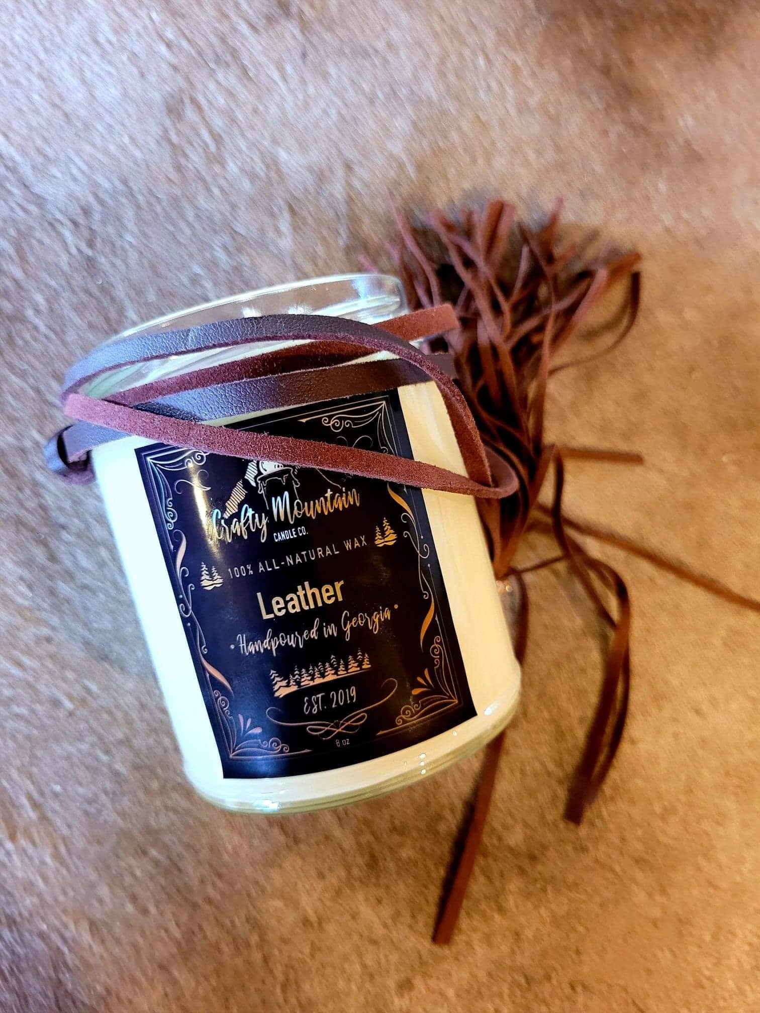 Leather Container Candle