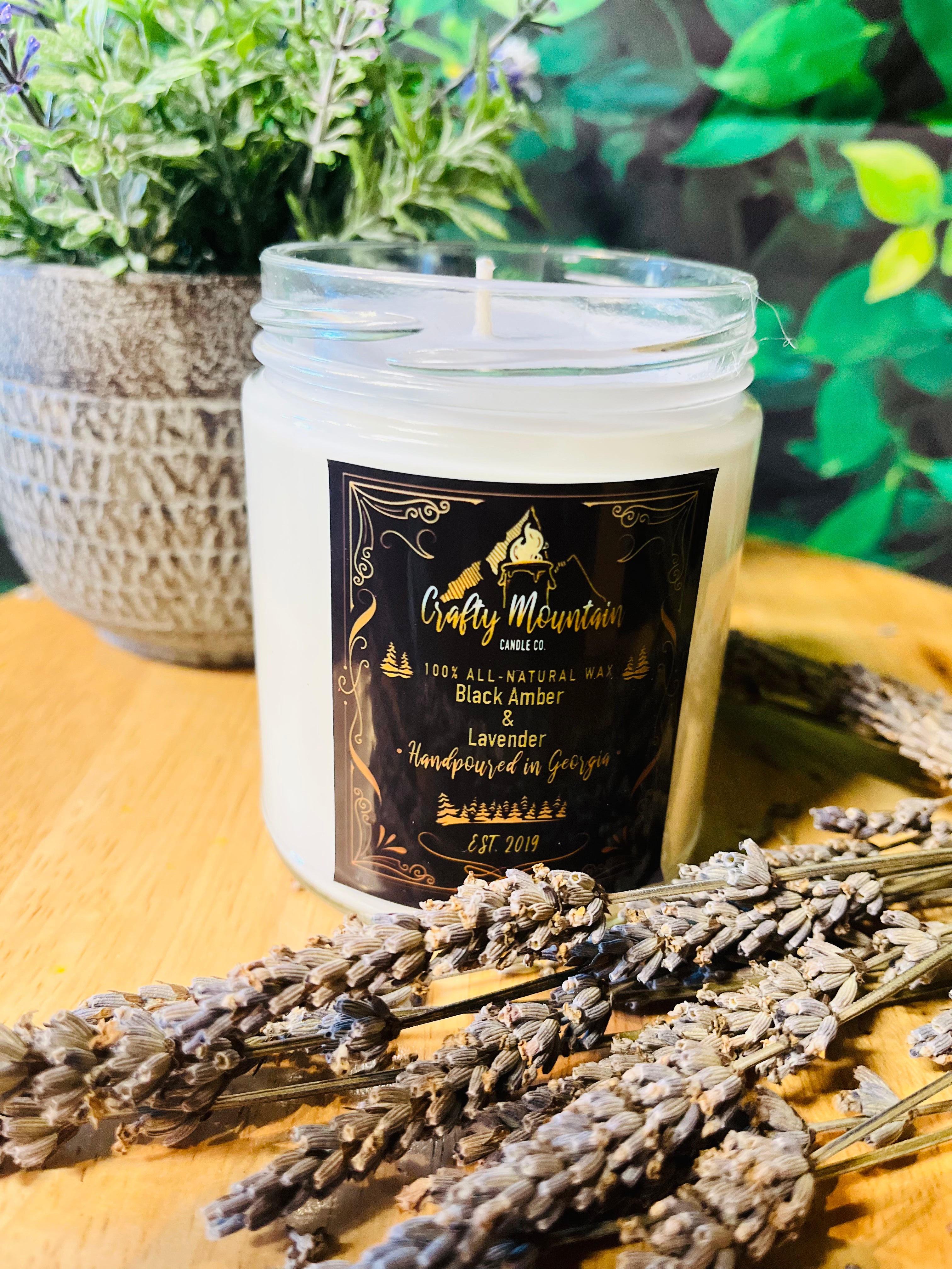 Black Amber & Lavender Container Candle