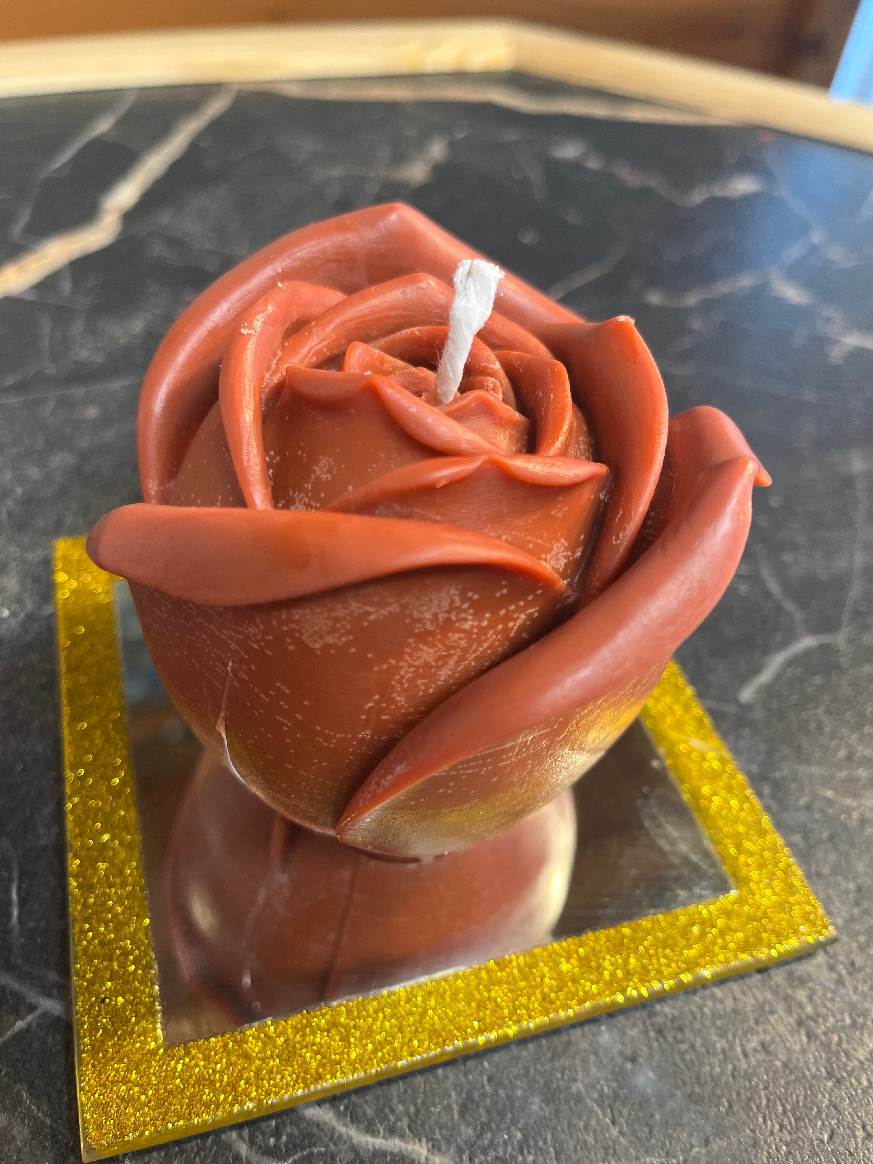 3D Rose Pillar Candle