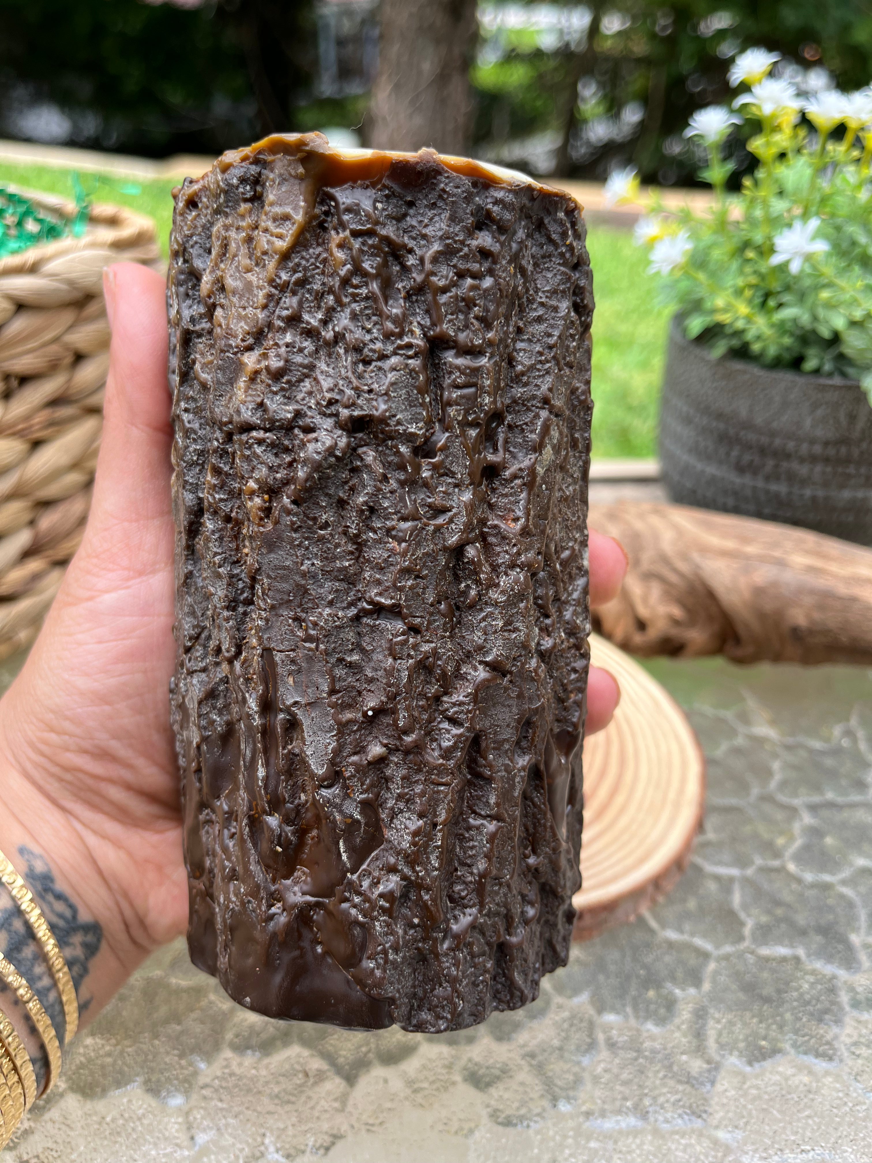 Appalachian Log Pillar Candle with Sandalwood