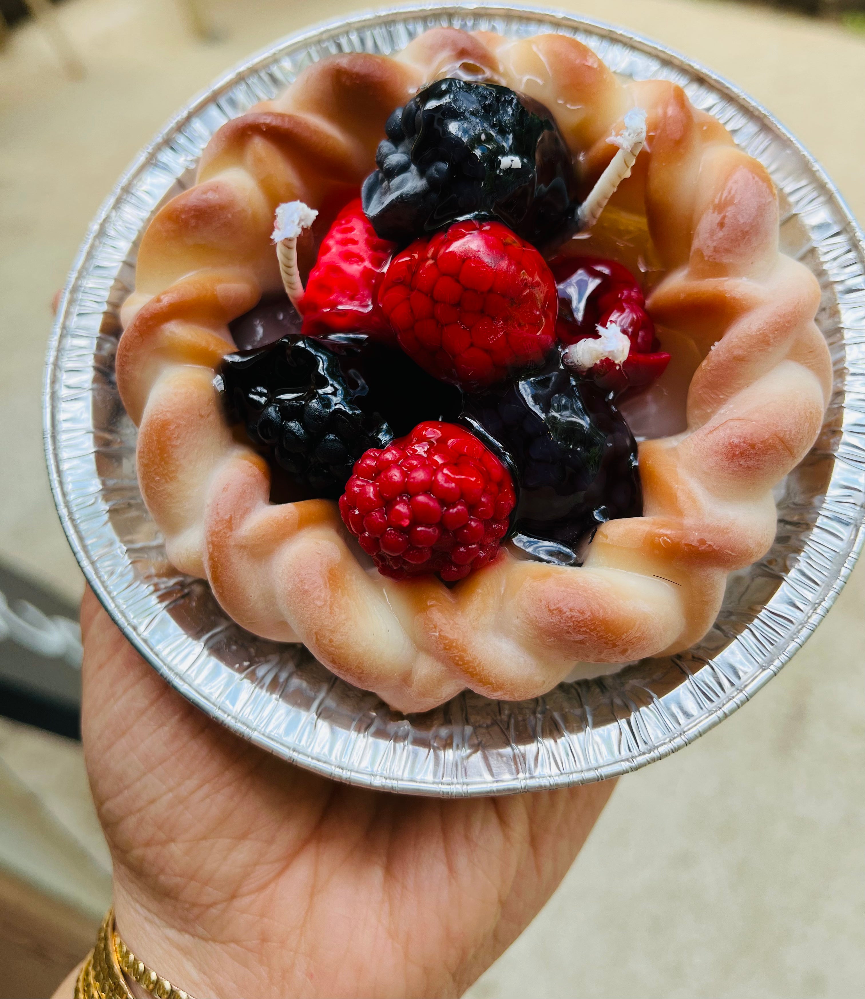 Pie Crust Dessert Candle